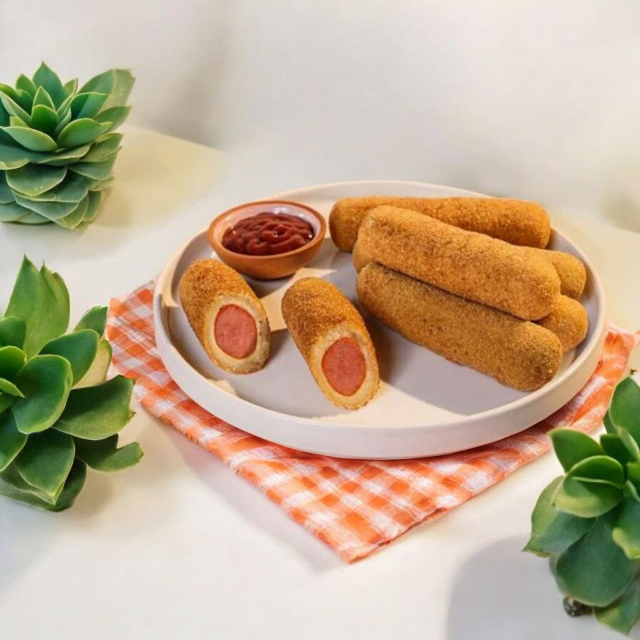 Enroladão de Salsicha (Frita na hora)